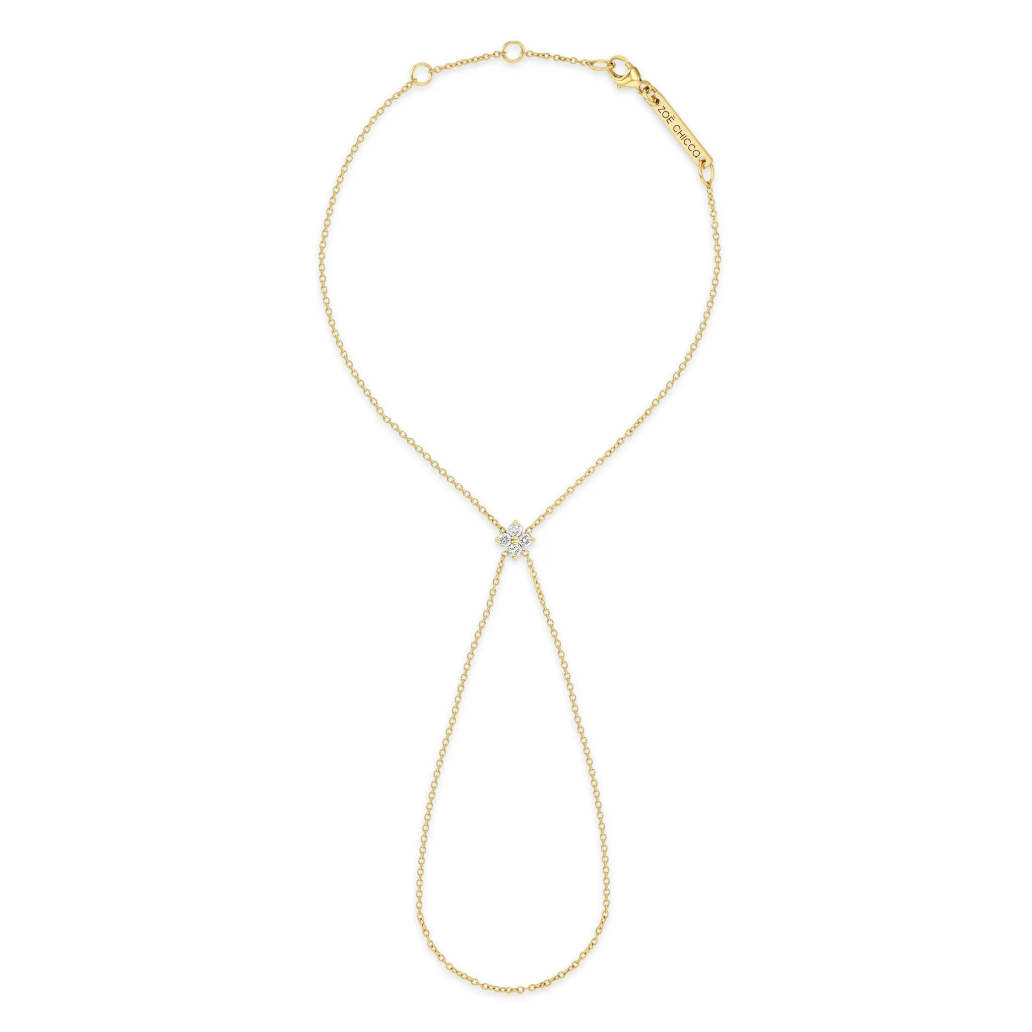 14k Prong Diamond Quad Hand Chain sold by Zoe Chicco
