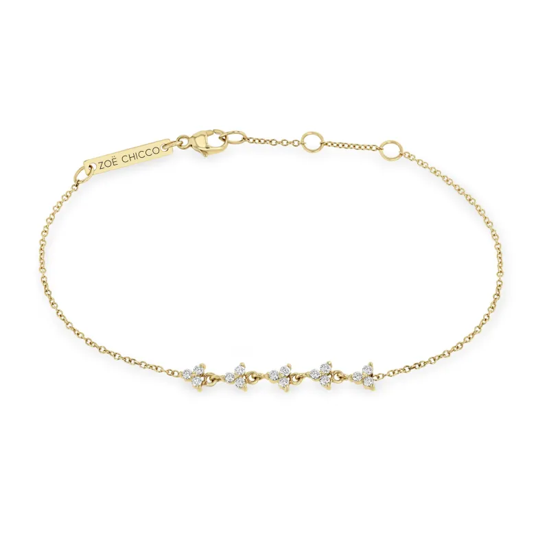 14k 5 Linked Diamond Trio Bracelet sold by Zoe Chicco
