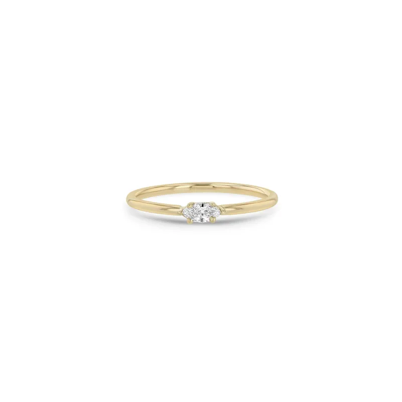 14k Marquise Diamond Thick Band Ring sold by Zoe Chicco
