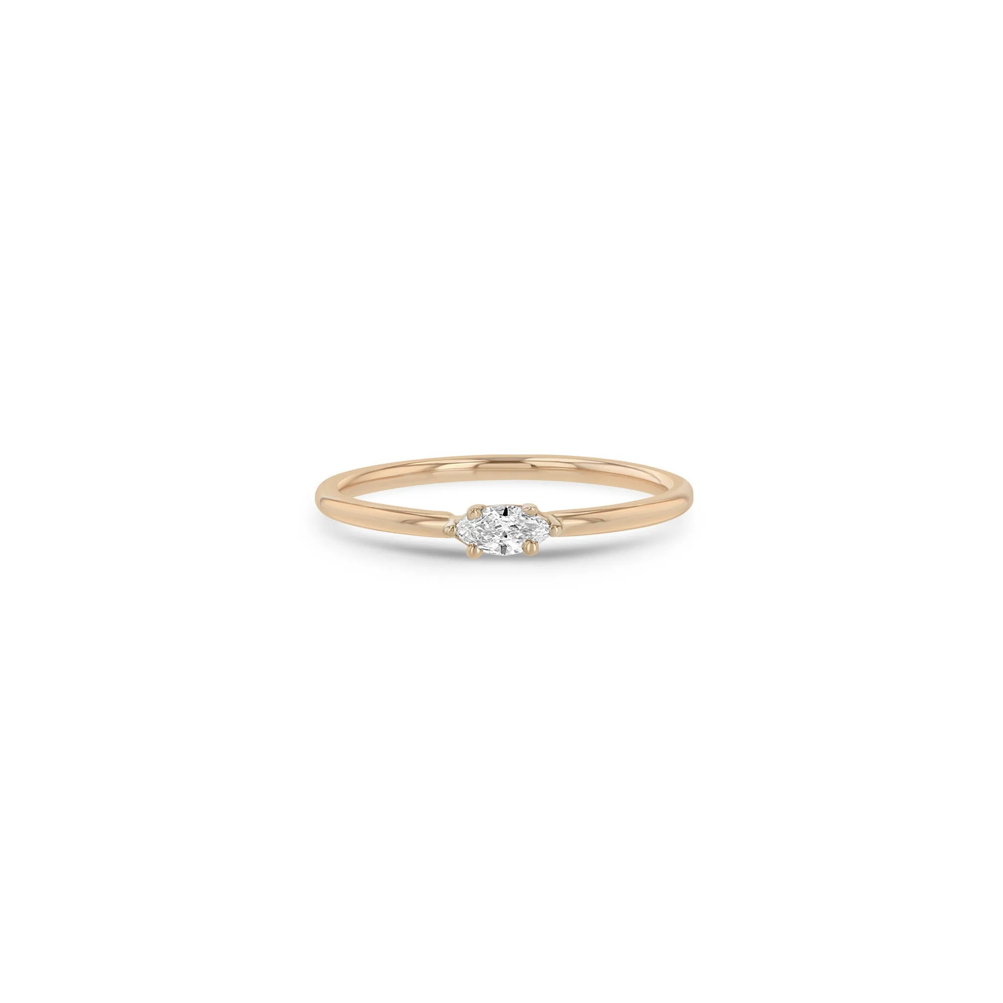 14k Marquise Diamond Thick Band Ring sold by Zoe Chicco product image thumbnail 5