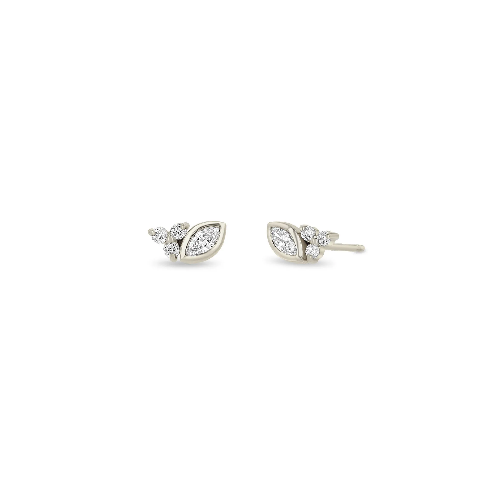 14k Marquise & Prong Diamond Trio Studs sold by Zoe Chicco product image thumbnail 5