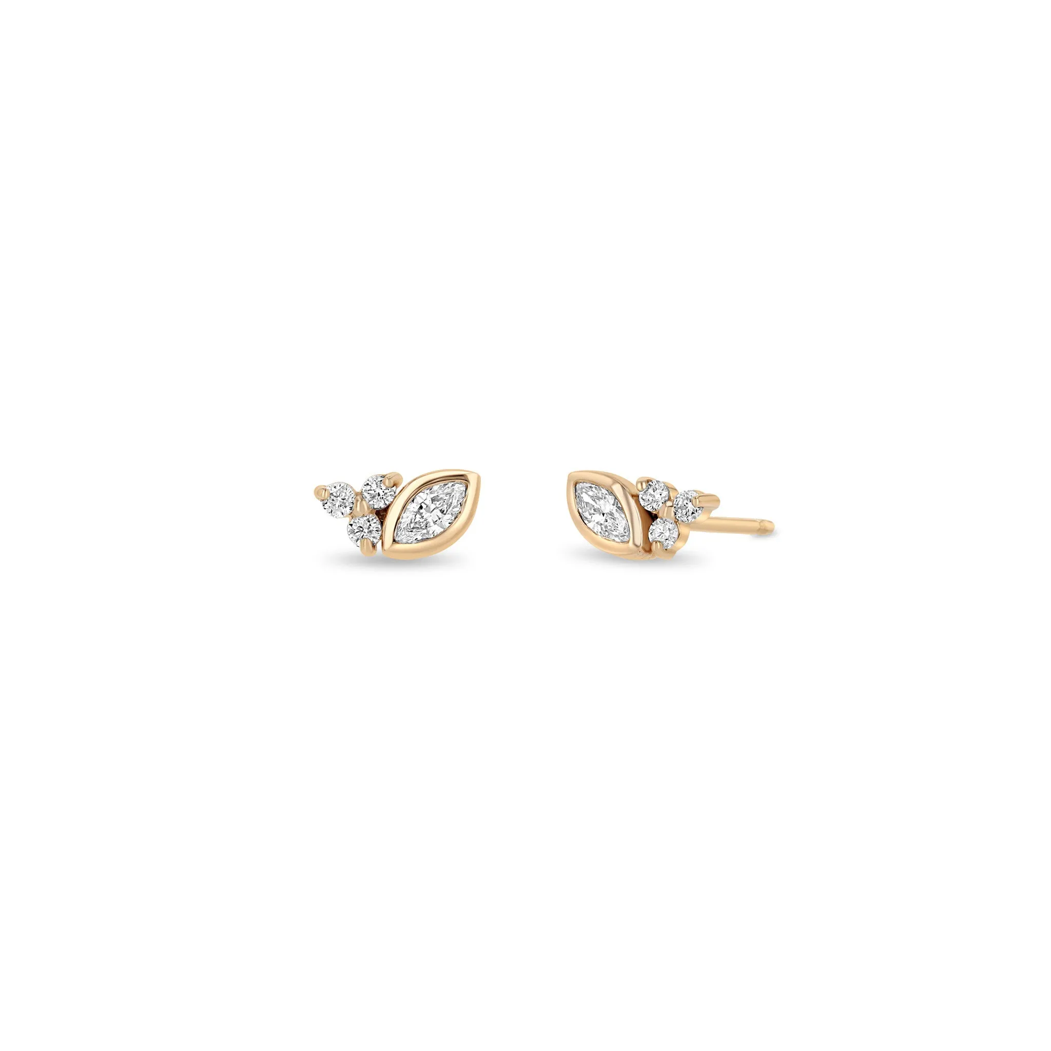 14k Marquise & Prong Diamond Trio Studs sold by Zoe Chicco product image thumbnail 3