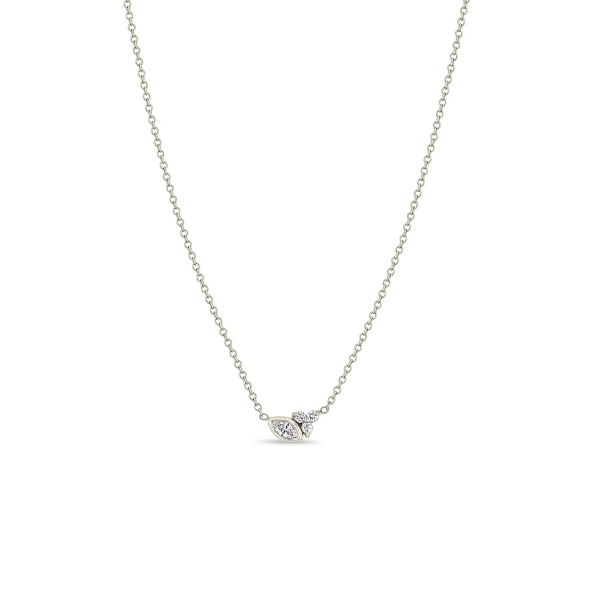 14k Marquise & Prong Diamond Trio Necklace sold by Zoe Chicco product image thumbnail 3