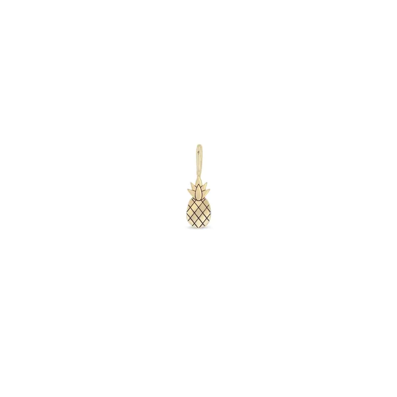 14k Single Midi Bitty Pineapple Charm sold by Zoe Chicco