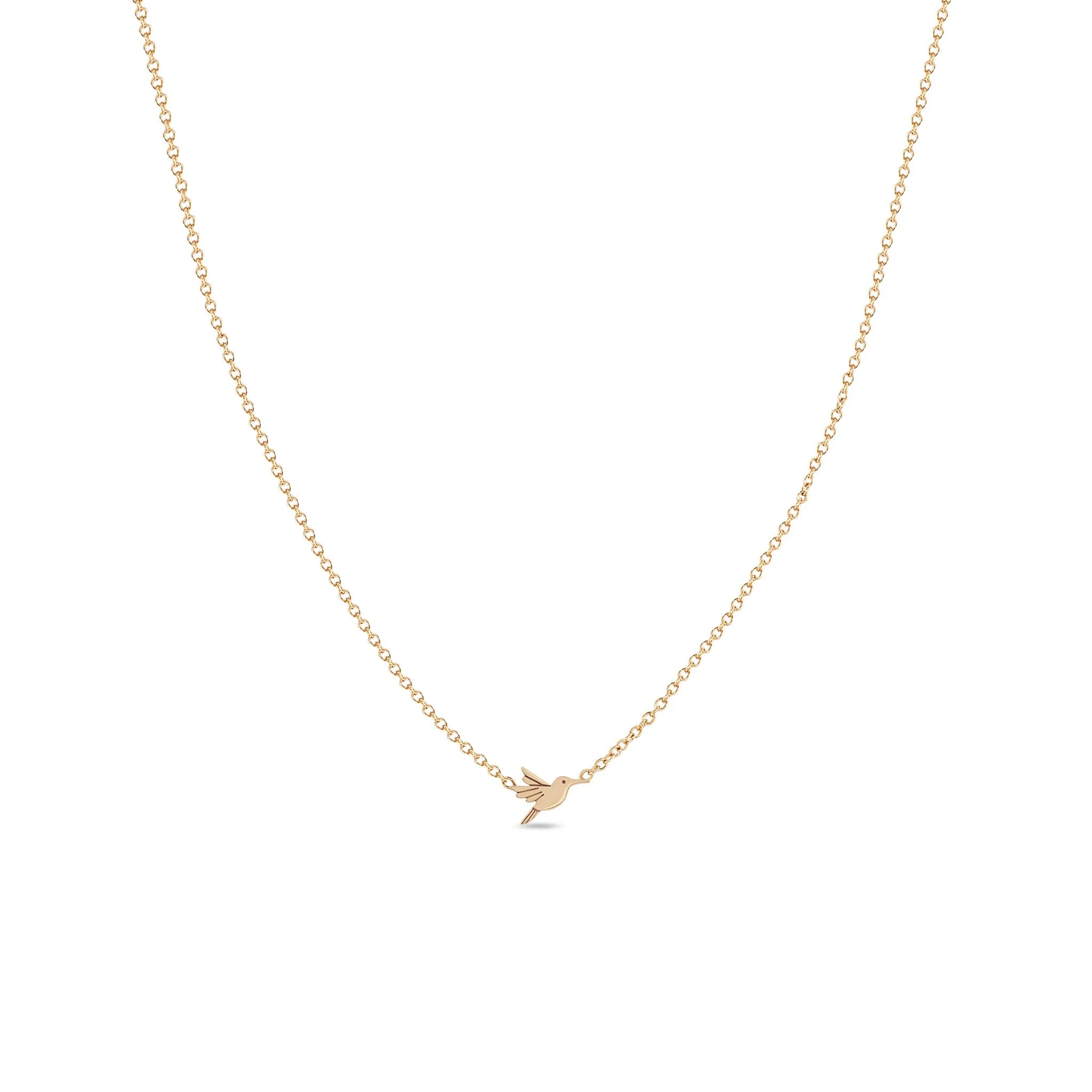 14k Itty Bitty Hummingbird Necklace sold by Zoe Chicco product image thumbnail 2
