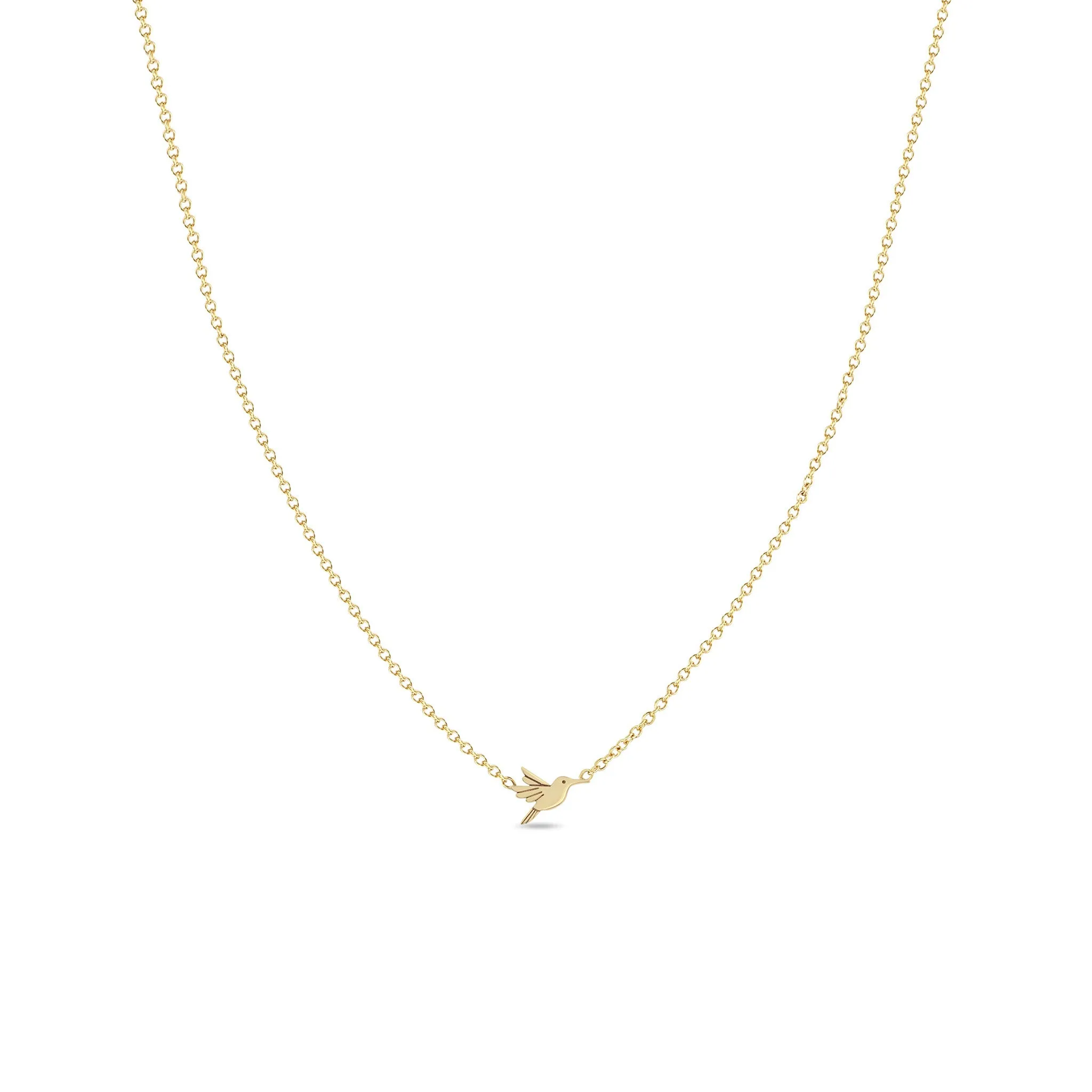 14k Itty Bitty Hummingbird Necklace sold by Zoe Chicco