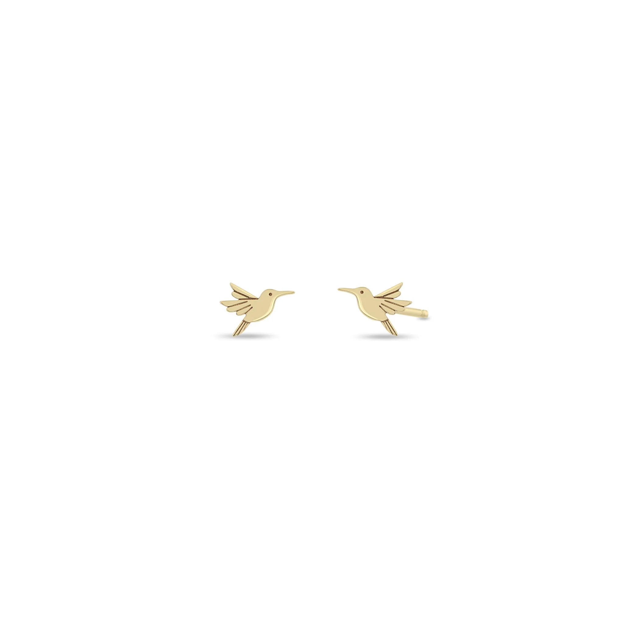 14k Itty Bitty Hummingbird Stud sold by Zoe Chicco product image thumbnail 5
