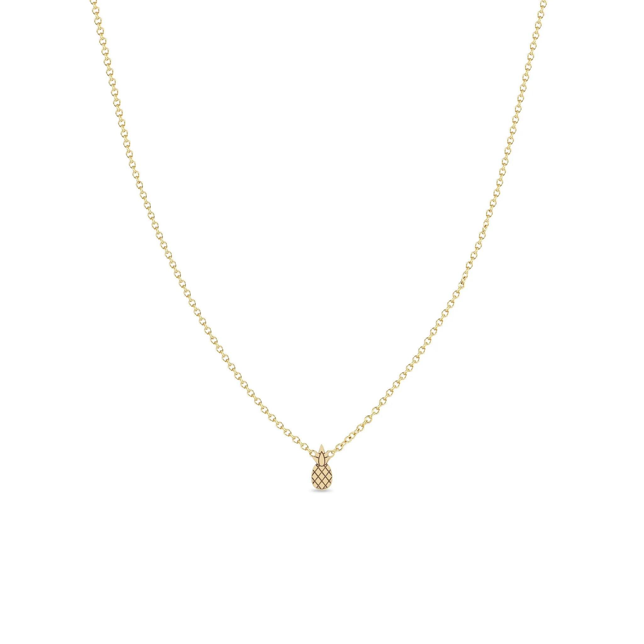 14k Itty Bitty Pineapple Necklace sold by Zoe Chicco