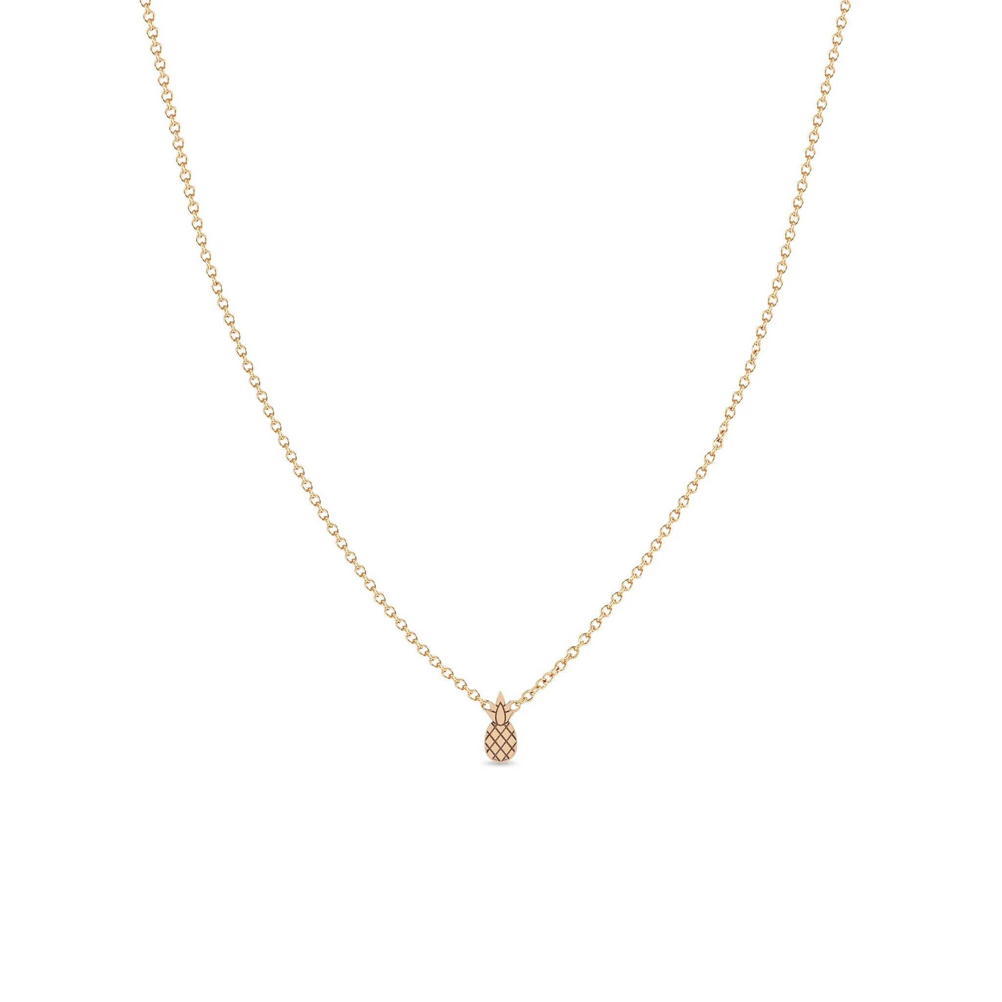 14k Itty Bitty Pineapple Necklace sold by Zoe Chicco product image thumbnail 2