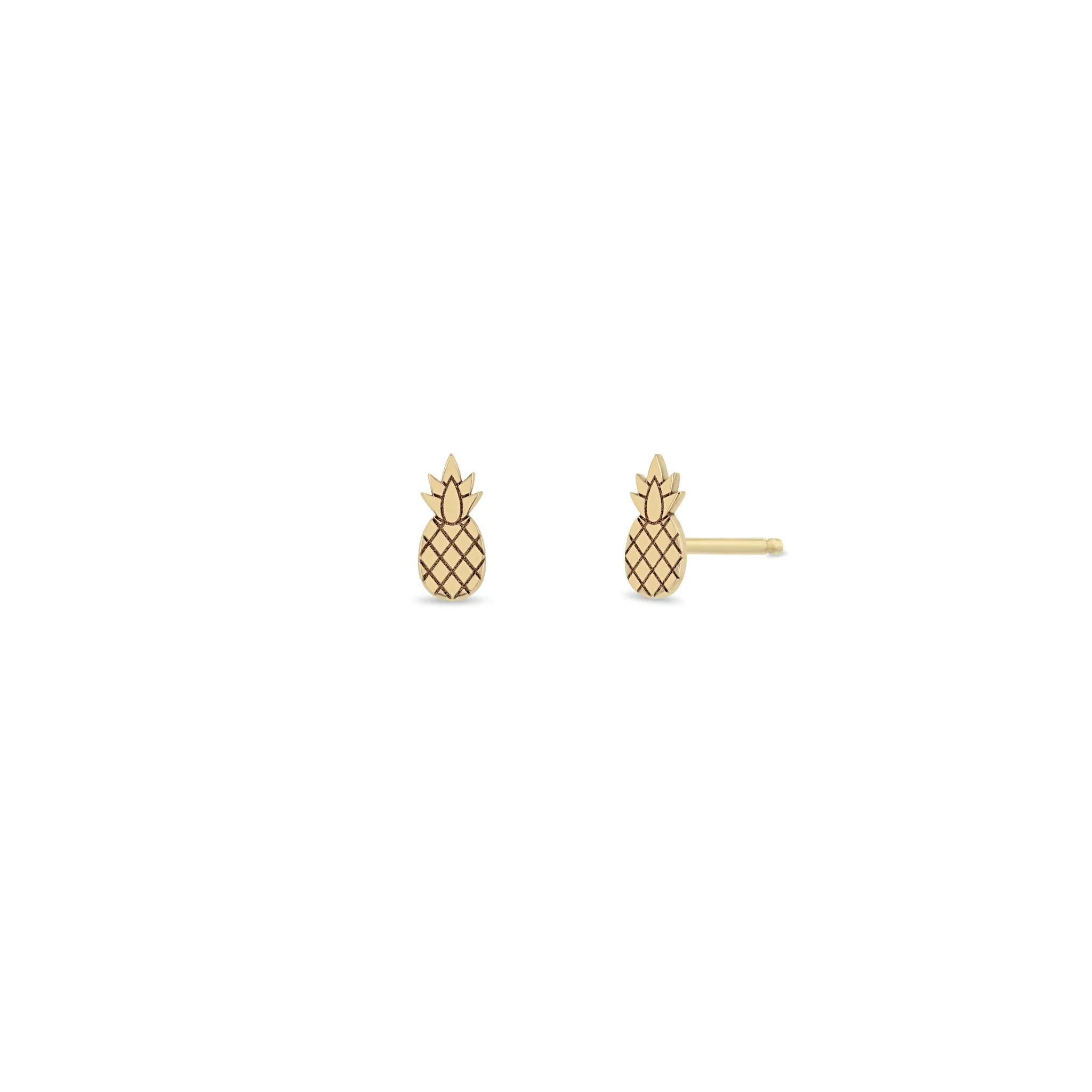 14k Itty Bitty Pineapple Stud sold by Zoe Chicco product image thumbnail 4