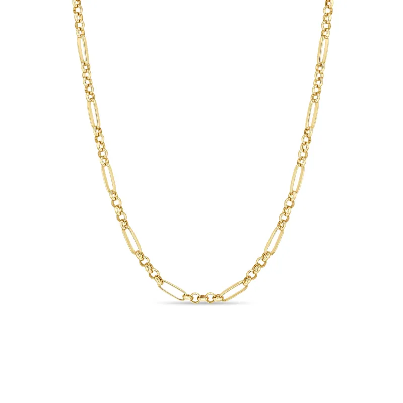 14k Gold Medium Paperclip Rolo Chain Necklace sold by Zoe Chicco