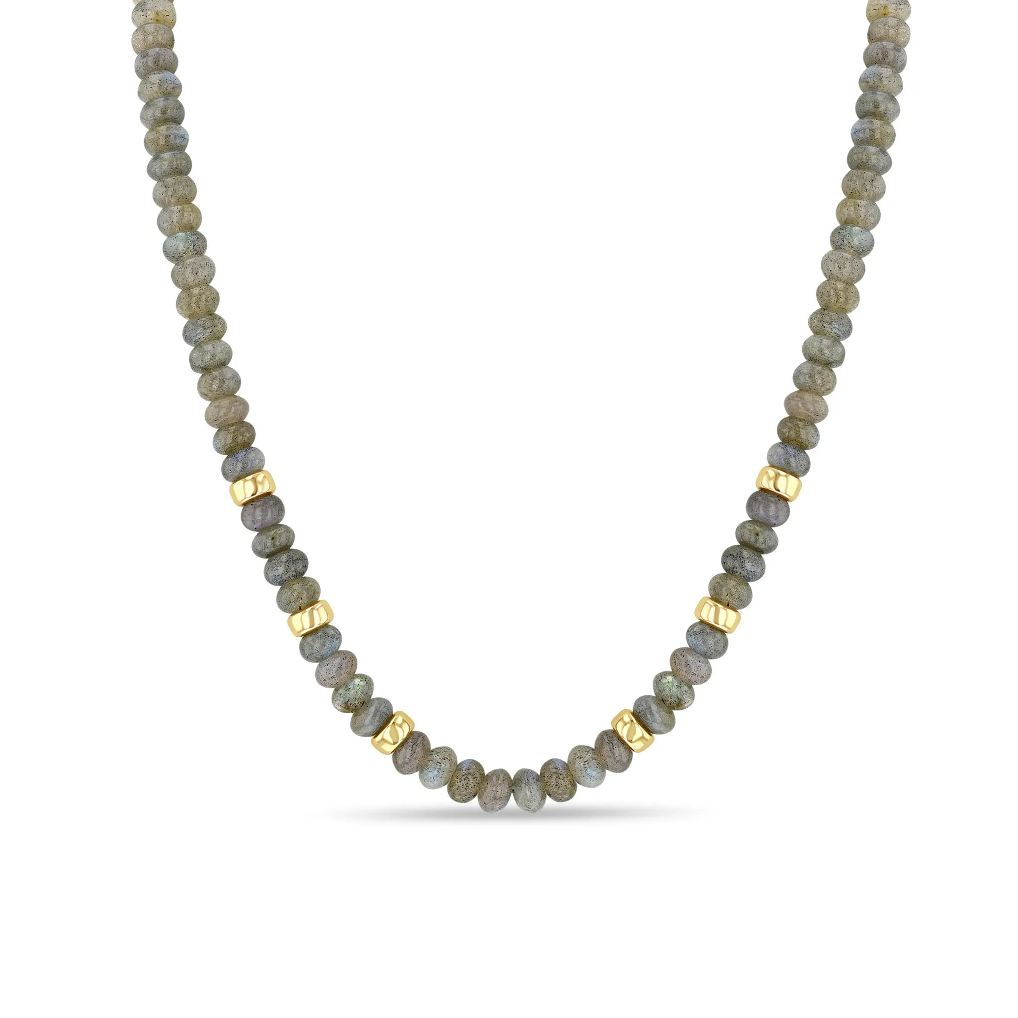 14k Gold & Labradorite Rondelle Bead Necklace sold by Zoe Chicco
