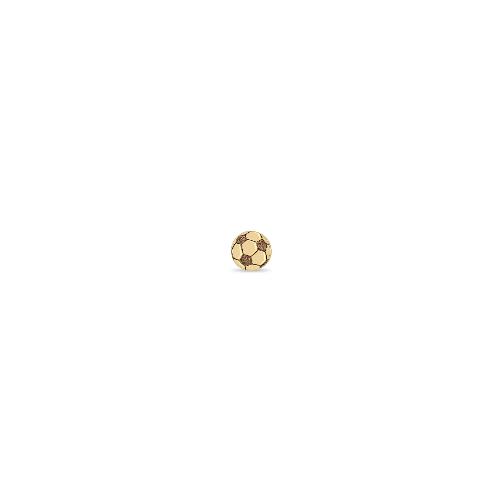 14k Itty Bitty Soccer Ball Stud sold by Zoe Chicco
