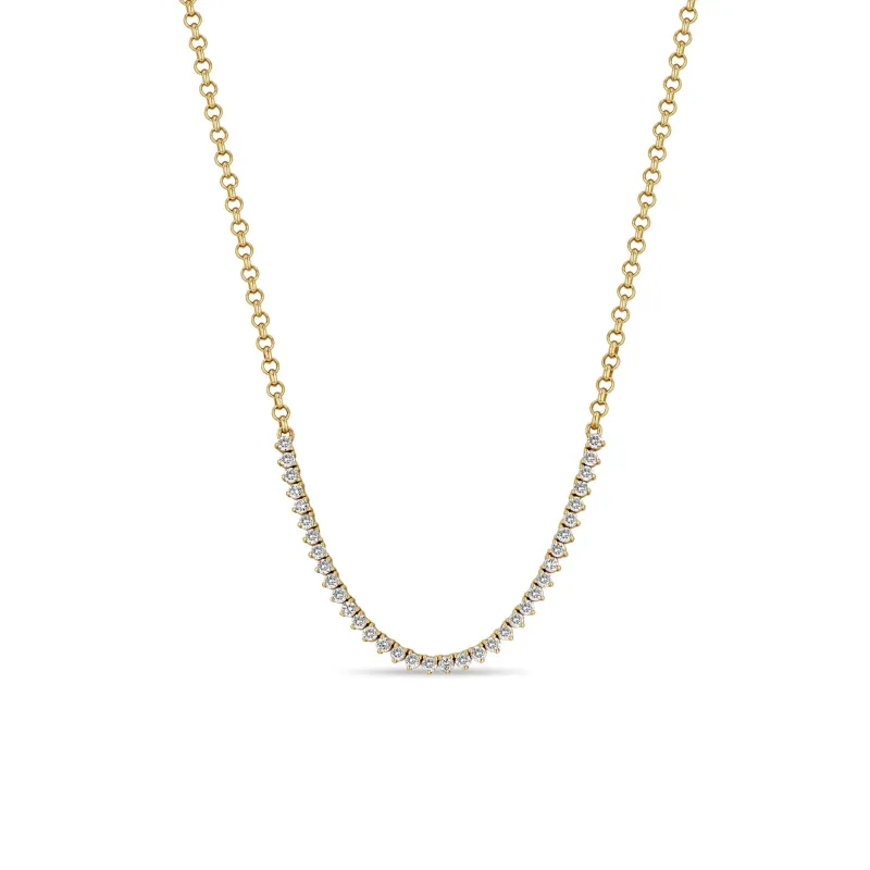14k Diamond Tennis Segment Rolo Chain Necklace sold by Zoe Chicco