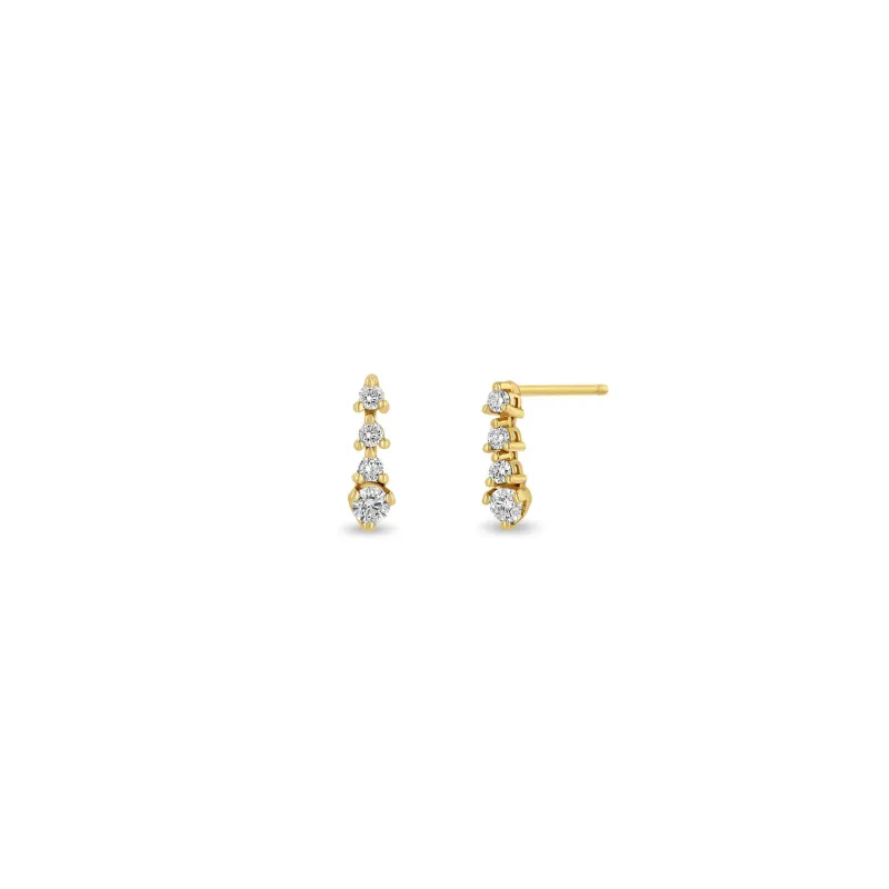 14k Prong Diamond Short Tennis Drop Earrings sold by Zoe Chicco