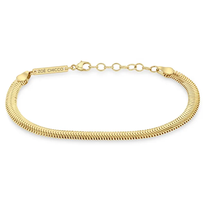 14k Gold Medium Snake Chain Bracelet sold by Zoe Chicco