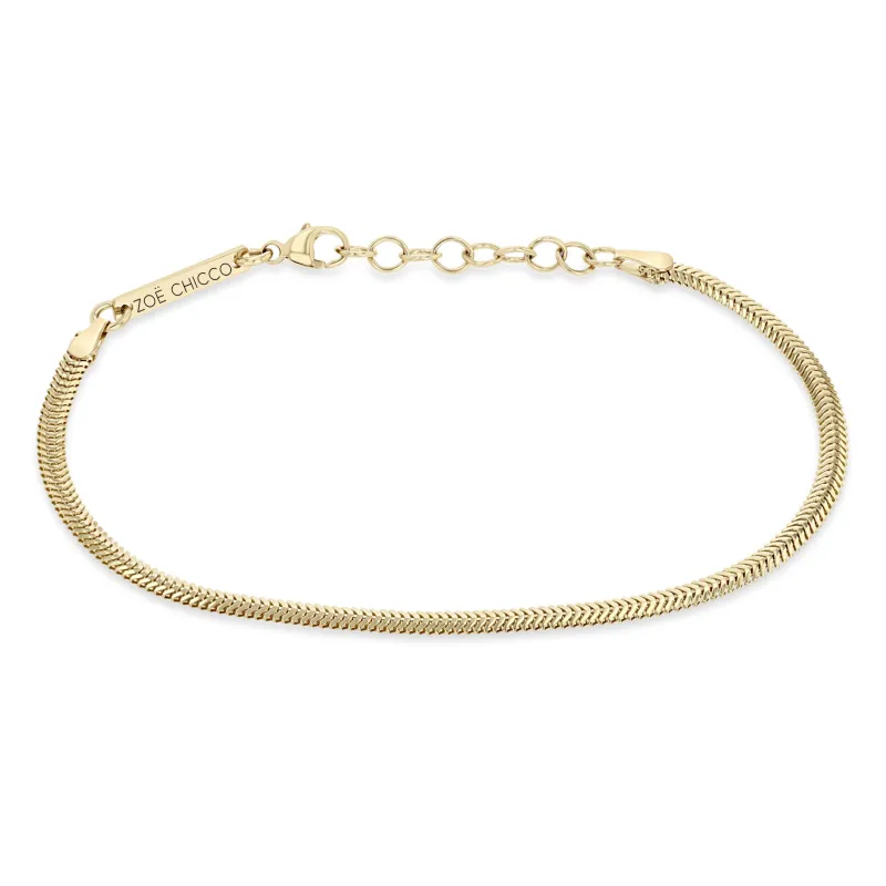 14k Gold Small Snake Chain Bracelet sold by Zoe Chicco