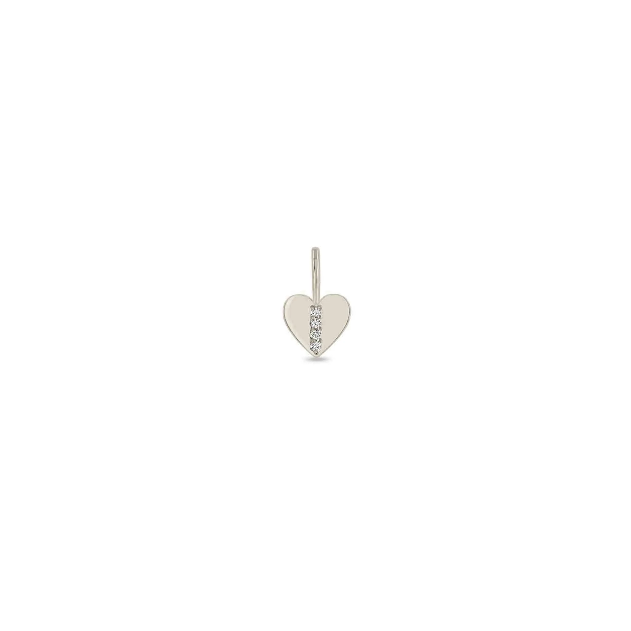 14k Single Midi Bitty Pavé Diamond Line Heart Charm sold by Zoe Chicco product image thumbnail 5