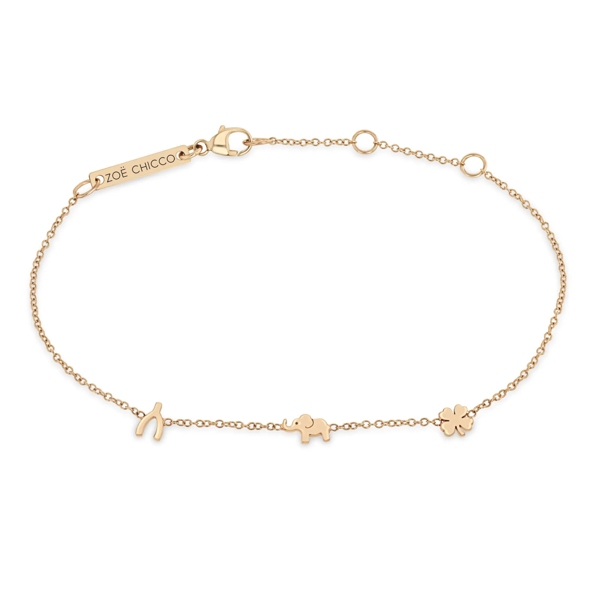 14k Itty Bitty Luck Station Bracelet sold by Zoe Chicco product image thumbnail 2