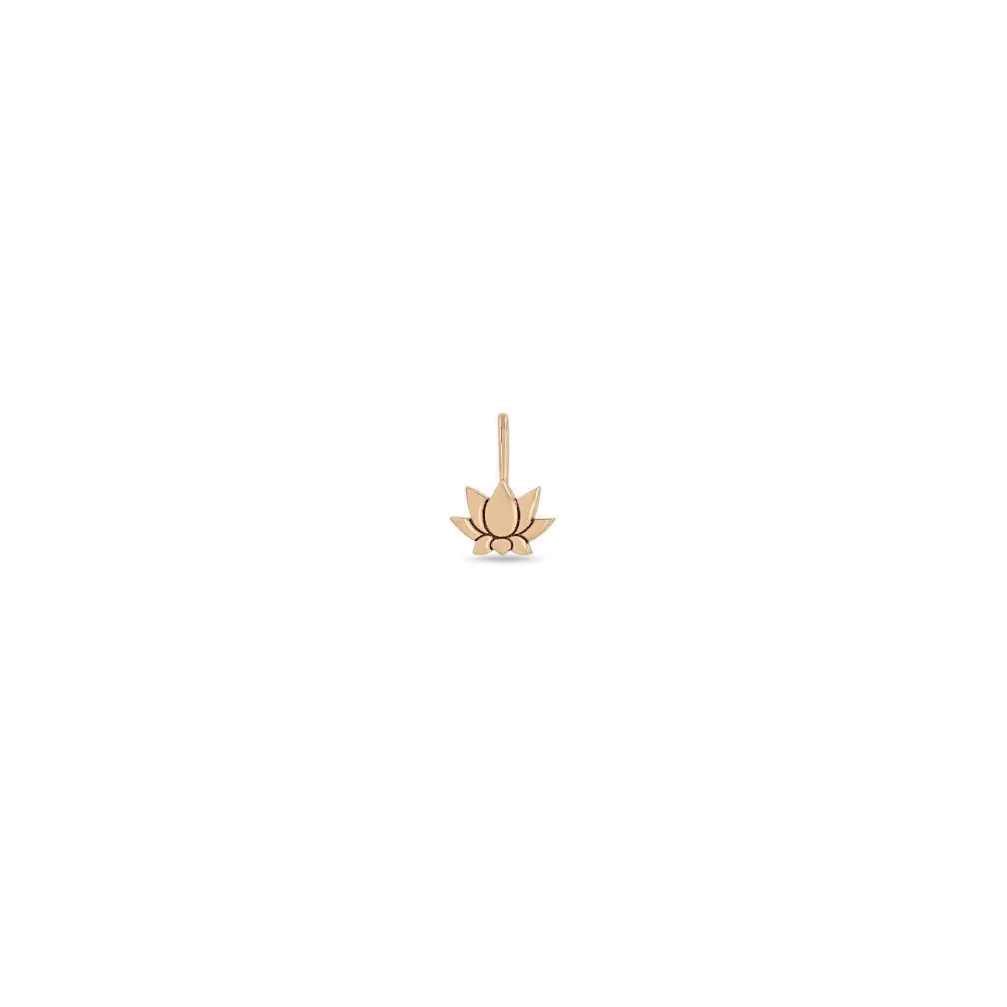 14k Single Midi Bitty Lotus Charm sold by Zoe Chicco product image thumbnail 3