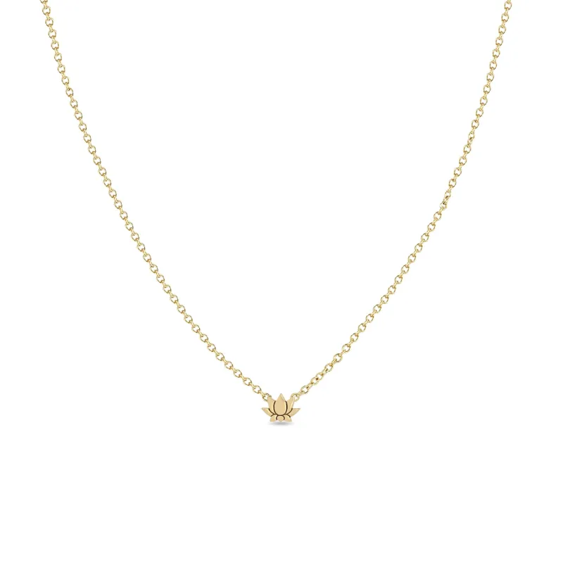 14k Itty Bitty Lotus Necklace sold by Zoe Chicco