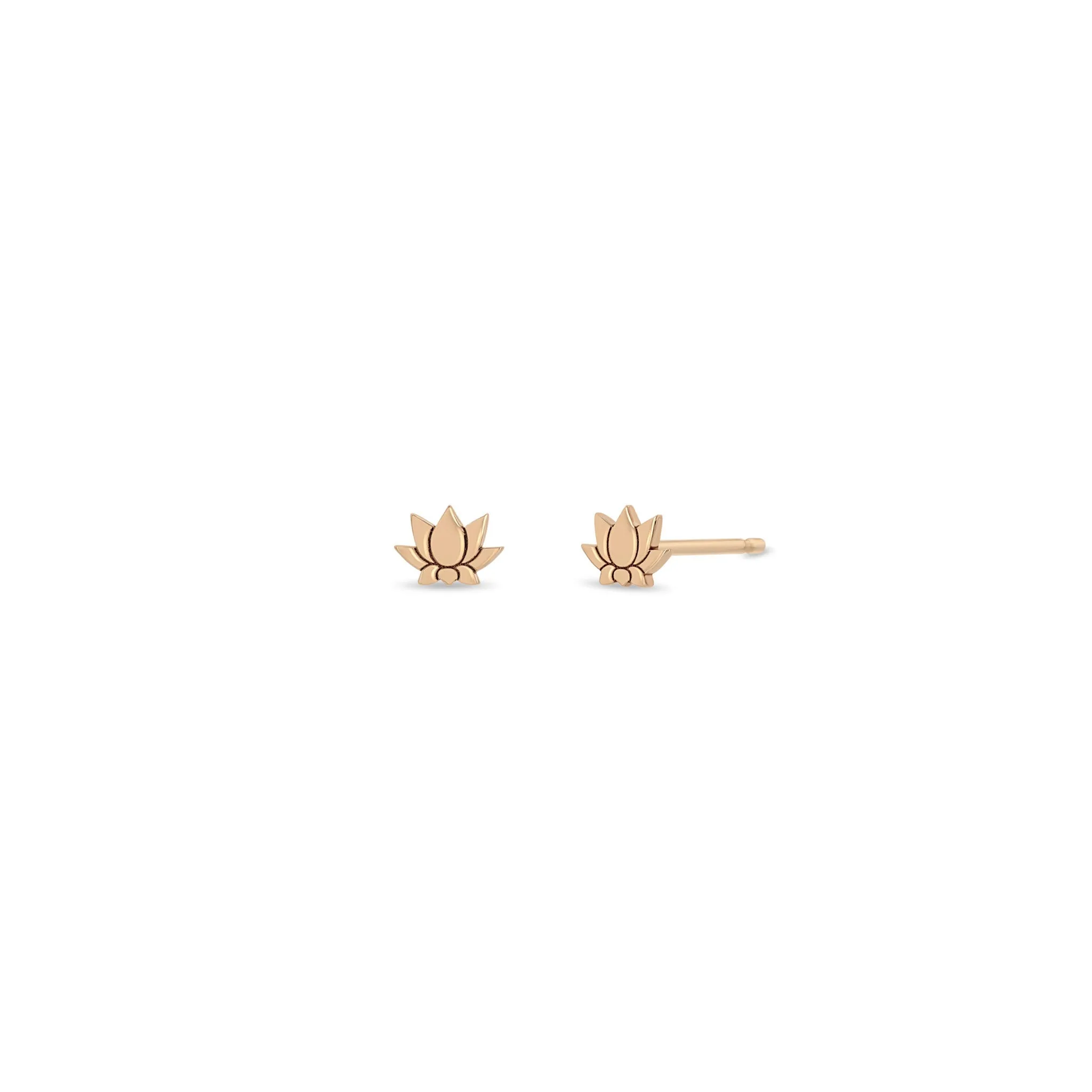 14k Itty Bitty Lotus Stud sold by Zoe Chicco product image thumbnail 5