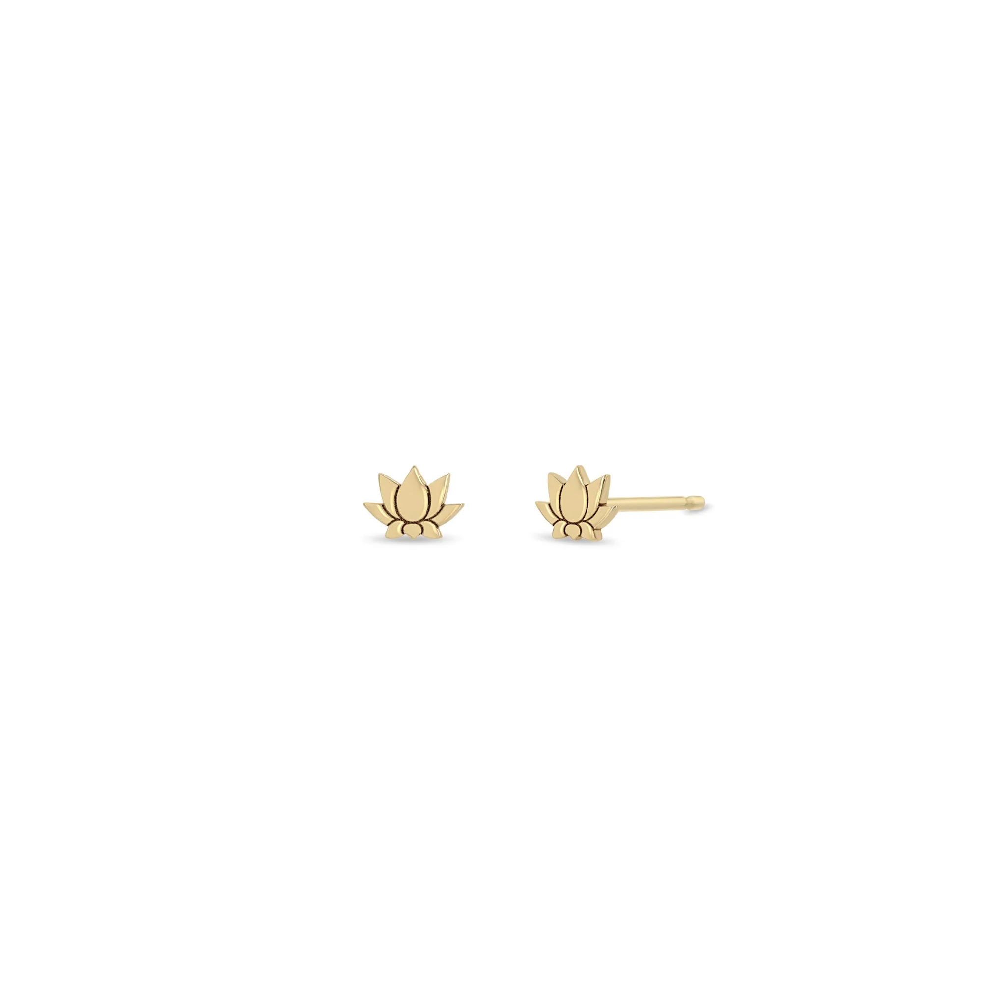 14k Itty Bitty Lotus Stud sold by Zoe Chicco product image thumbnail 4