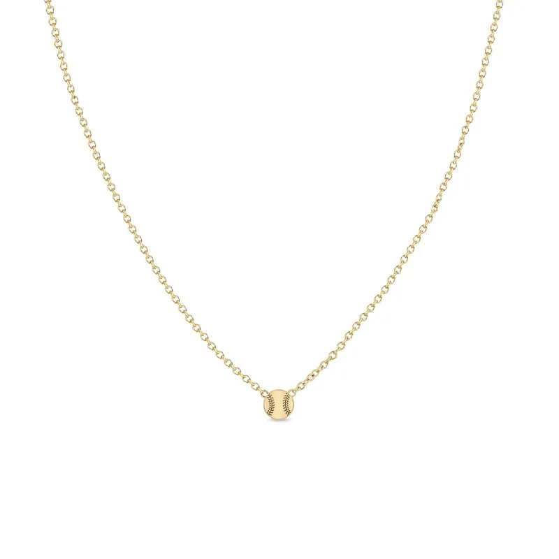 14k Itty Bitty Baseball Necklace sold by Zoe Chicco