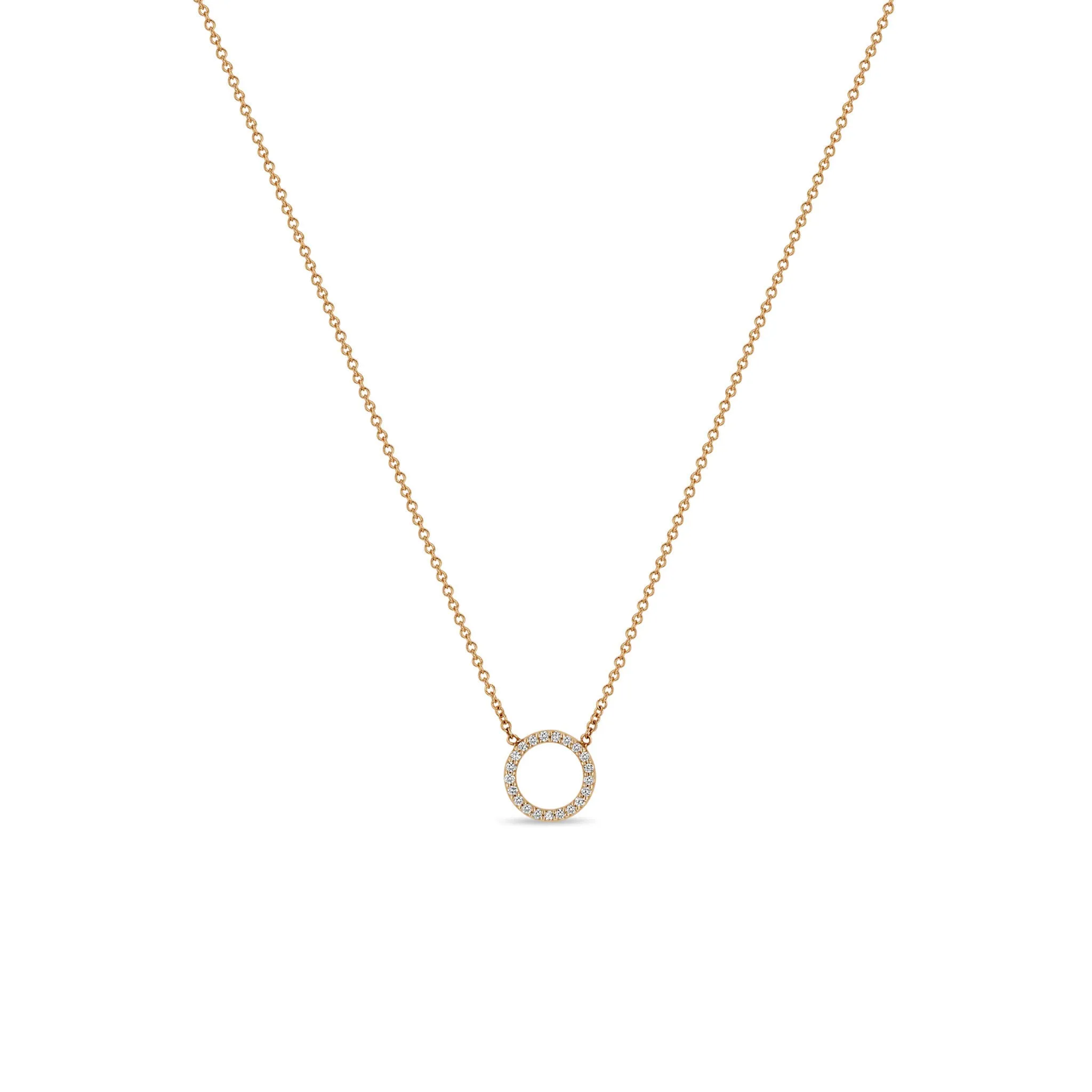 14k Pavé Diamond Circle Necklace sold by Zoe Chicco product image thumbnail 2