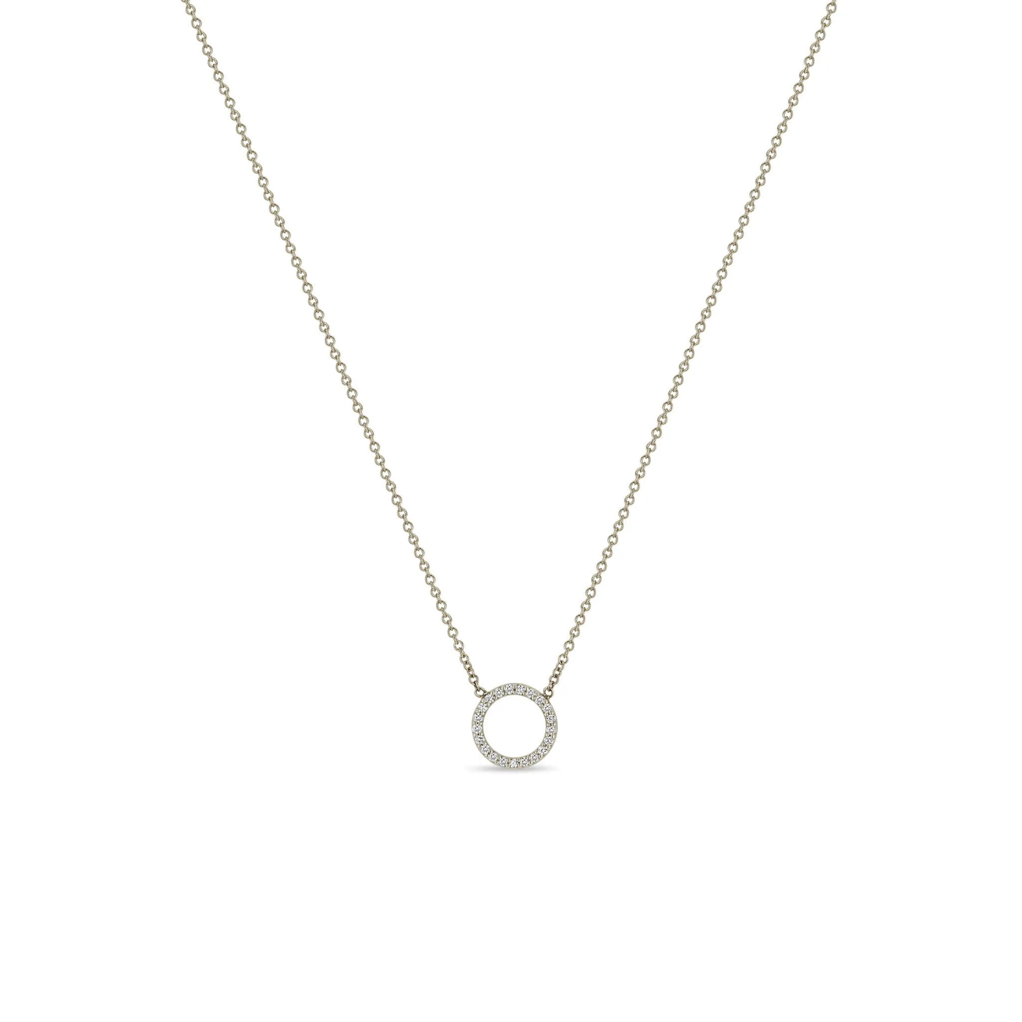 14k Pavé Diamond Circle Necklace sold by Zoe Chicco product image thumbnail 3