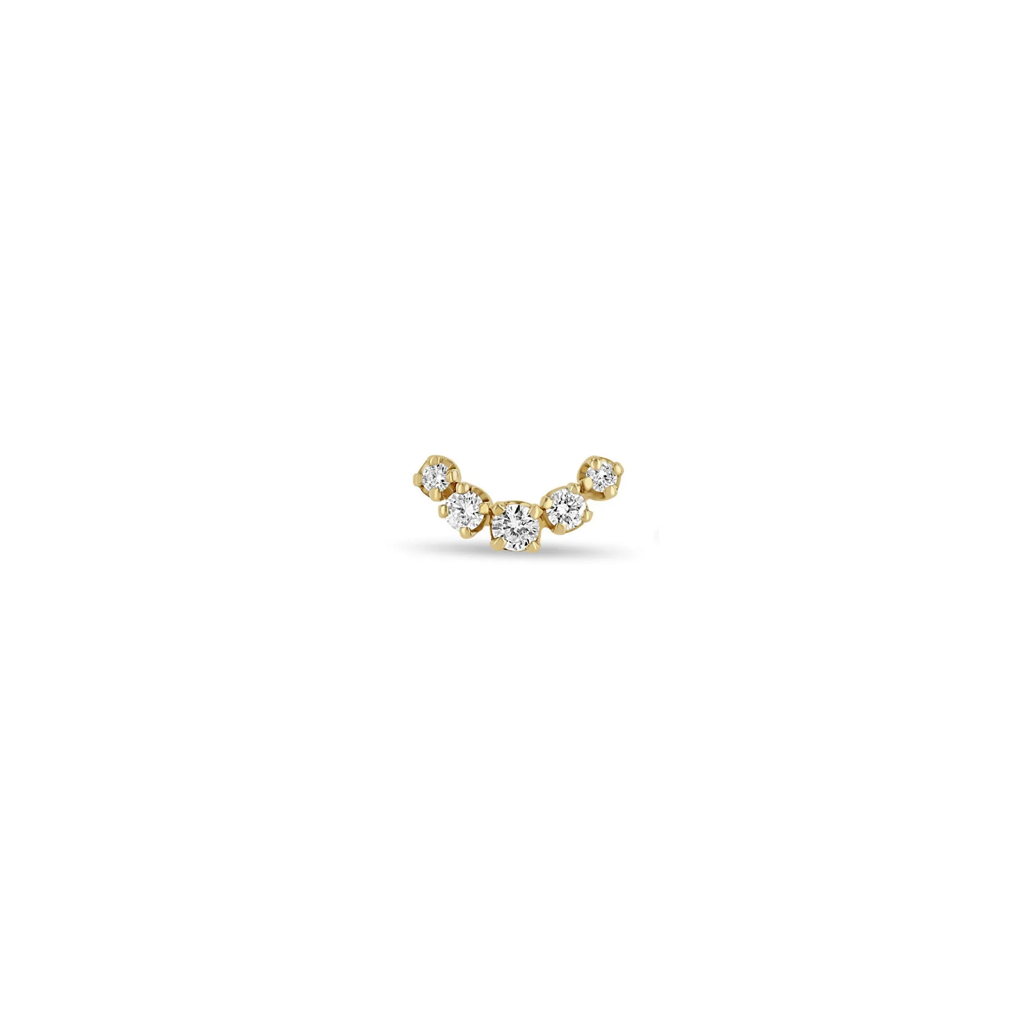 14k 5 Graduated Prong Diamond Curve Studs sold by Zoe Chicco product image thumbnail 5