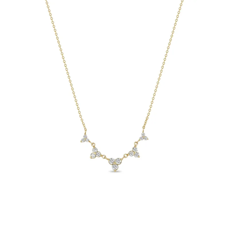 14k 5 Linked Graduated Diamond Trio Necklace sold by Zoe Chicco