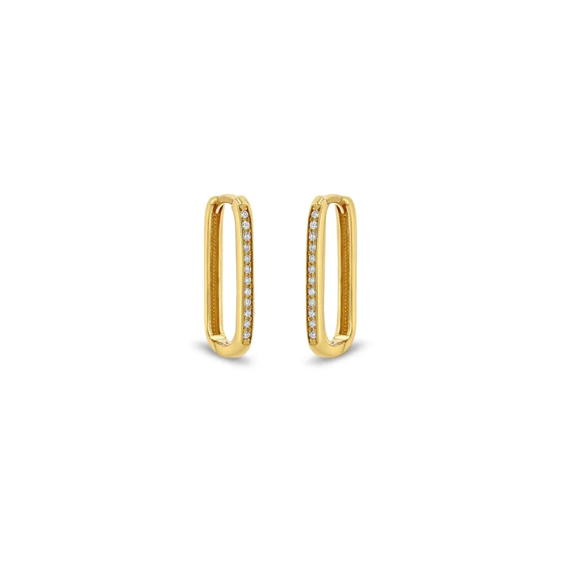 14k Pavé Diamond Thick Large Oval Hinge Hoops sold by Zoe Chicco