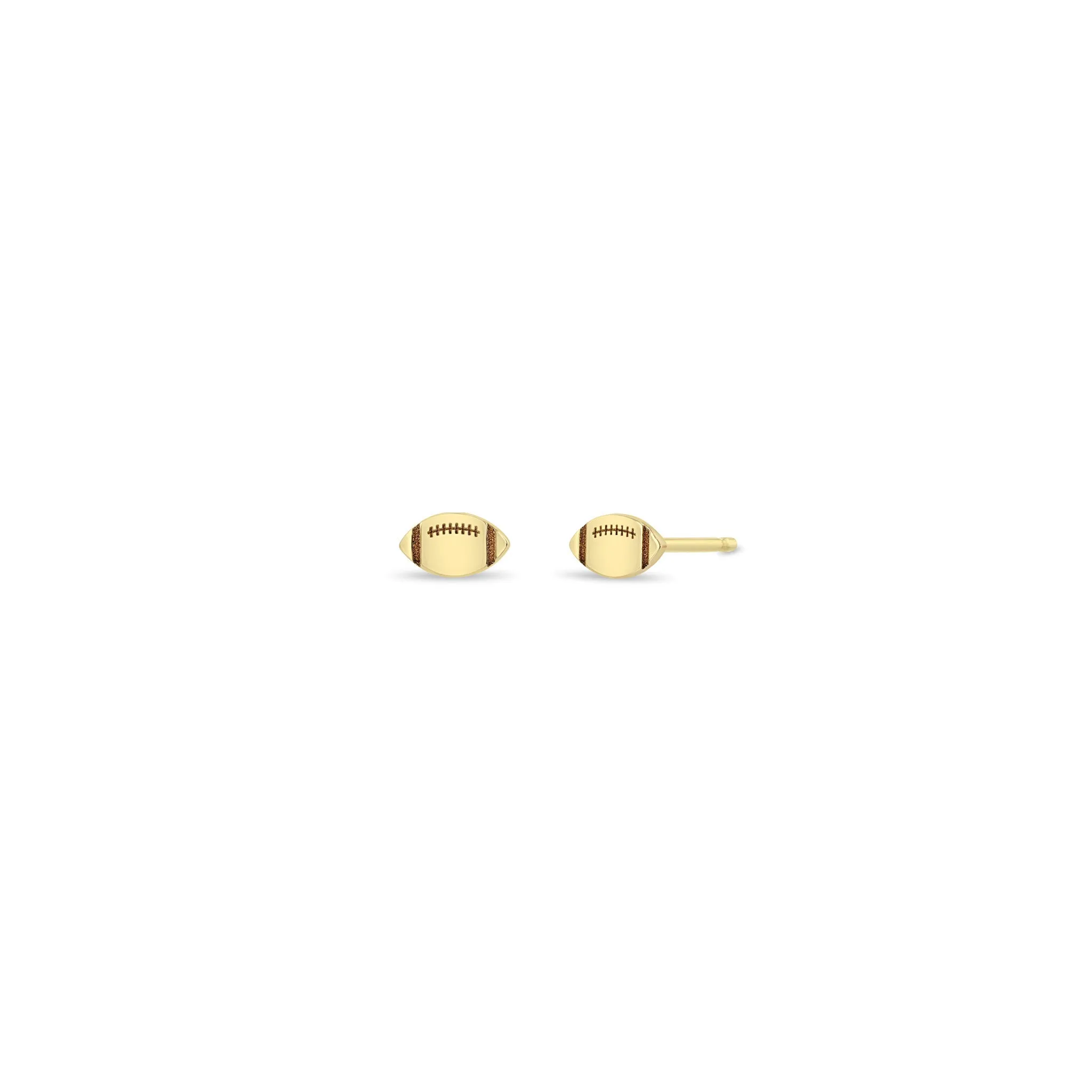 14k Itty Bitty Football Stud sold by Zoe Chicco product image thumbnail 4