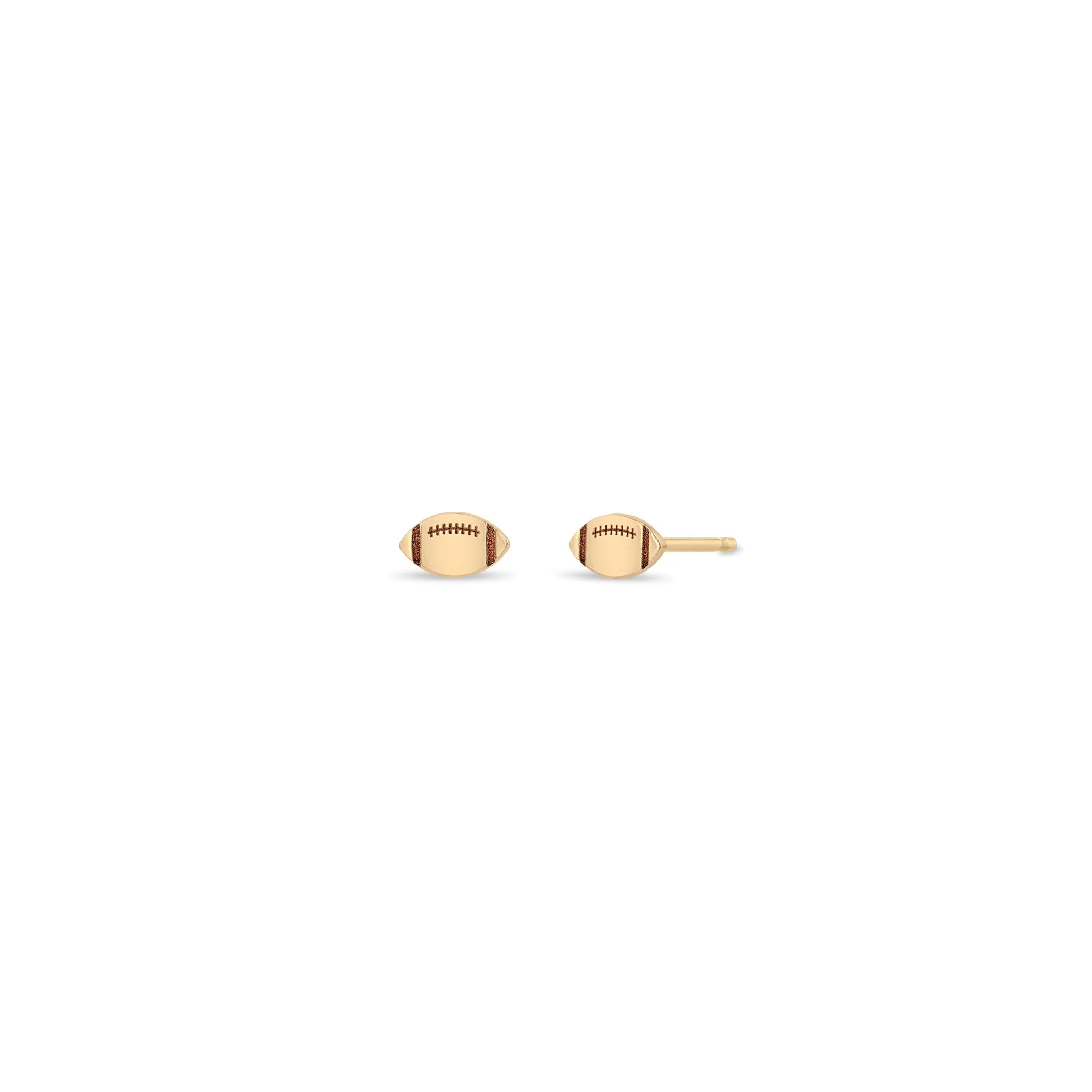 14k Itty Bitty Football Stud sold by Zoe Chicco product image thumbnail 5
