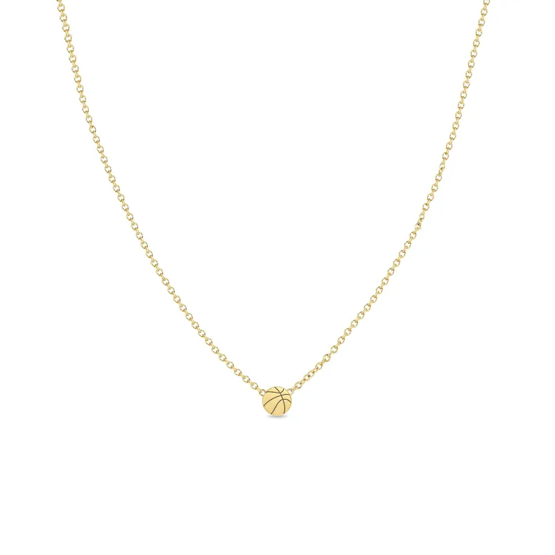 14k Itty Bitty Basketball Necklace sold by Zoe Chicco