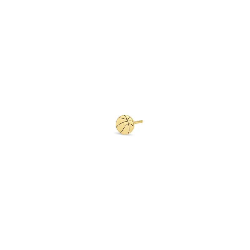 14k Itty Bitty Basketball Stud sold by Zoe Chicco
