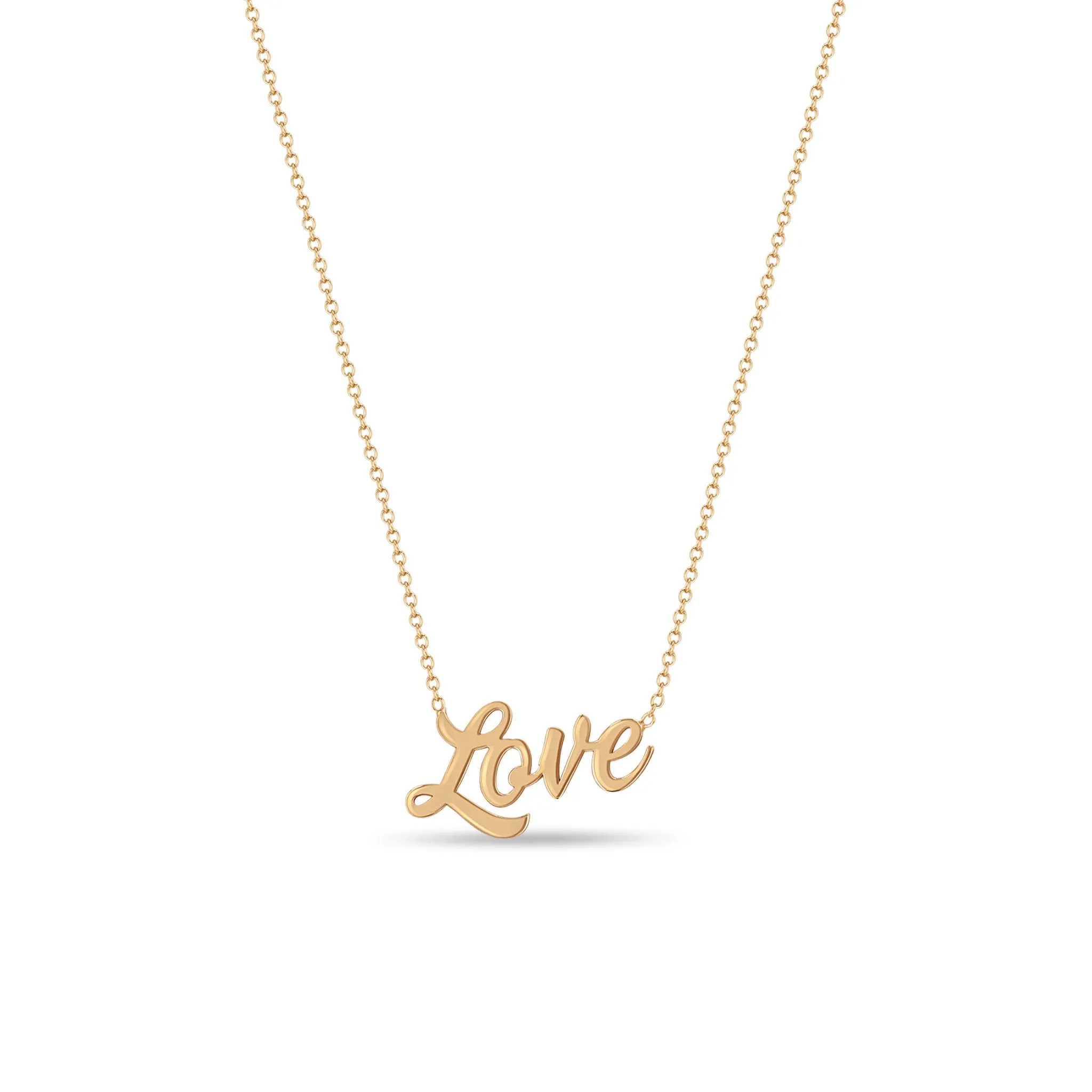 14k Gold Script Letter Love Necklace sold by Zoe Chicco product image thumbnail 3
