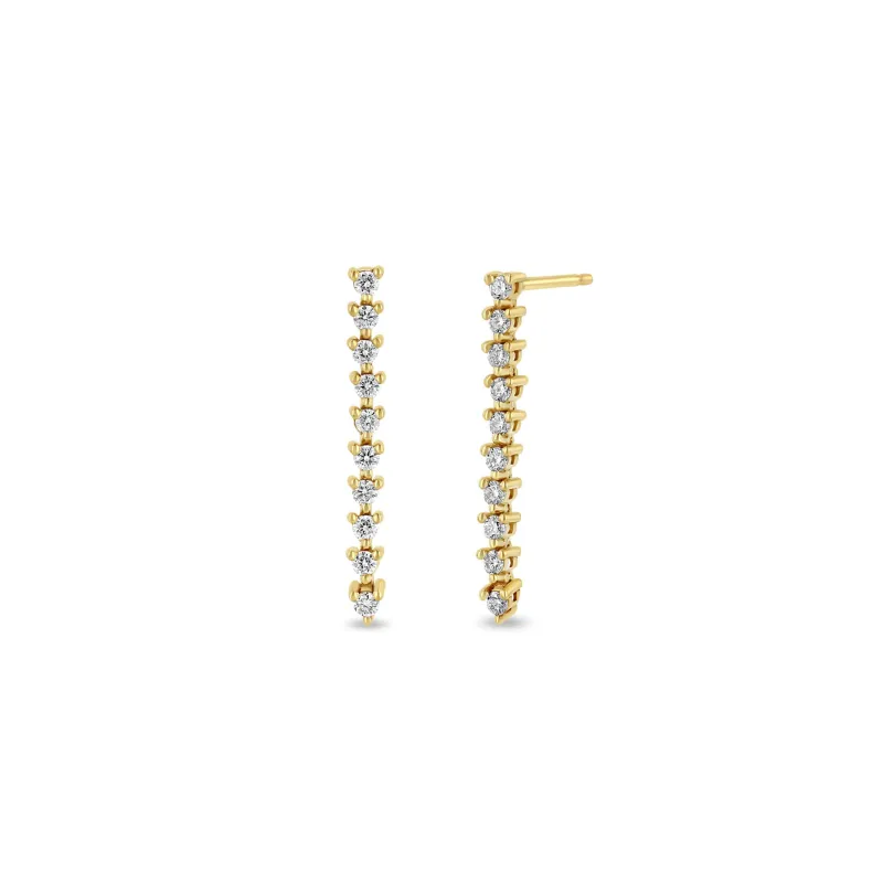14k Diamond Tennis Drop Earrings sold by Zoe Chicco