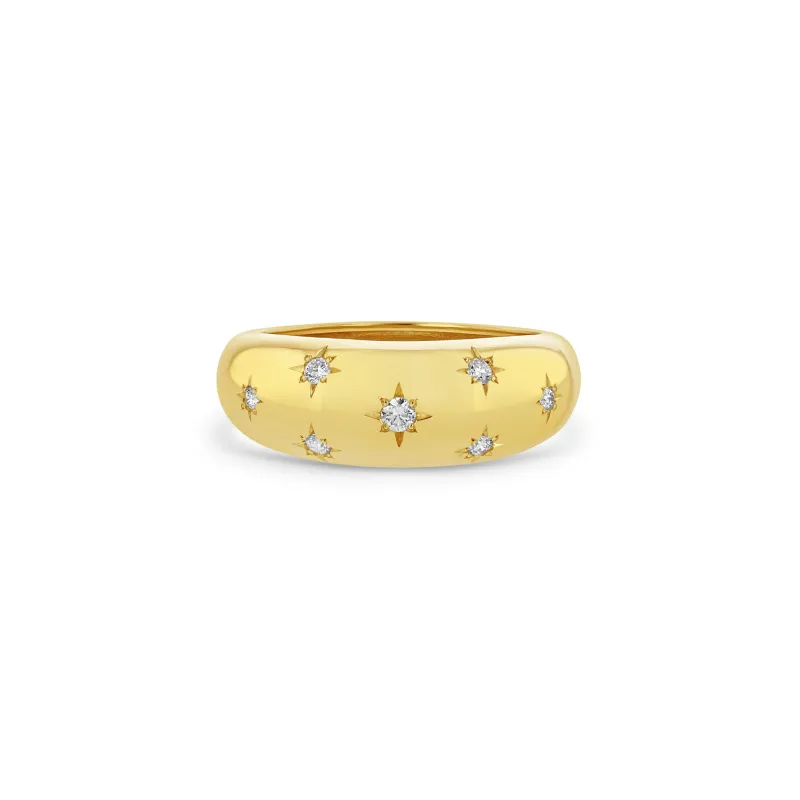 14k Scattered Star Set Diamonds Small Aura Ring sold by Zoe Chicco
