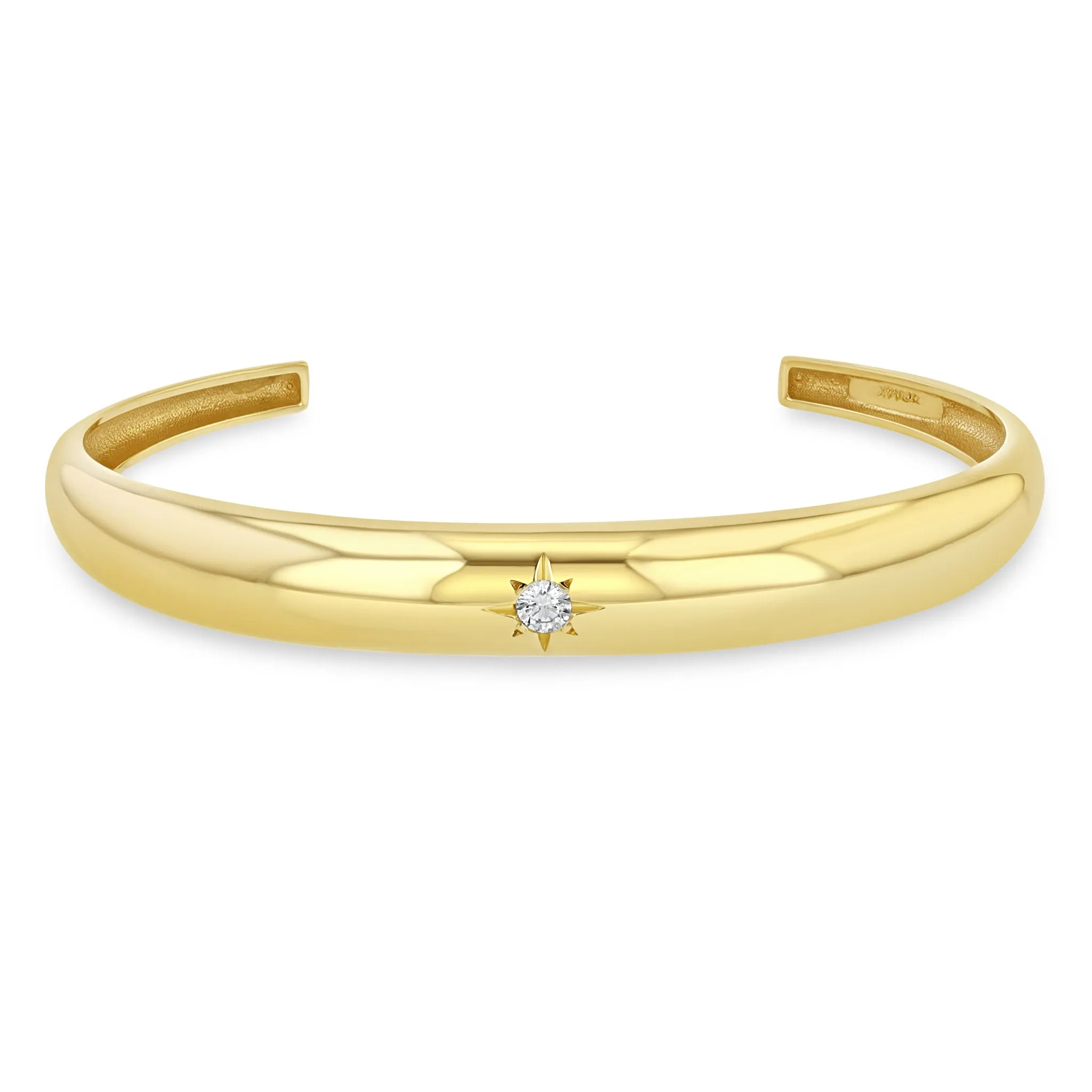14k Single Star Set Diamond Small Aura Cuff sold by Zoe Chicco