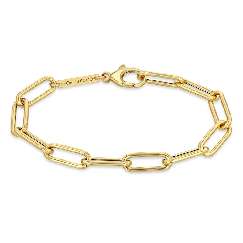 14k Gold Large Paperclip Chain Bracelet sold by Zoe Chicco