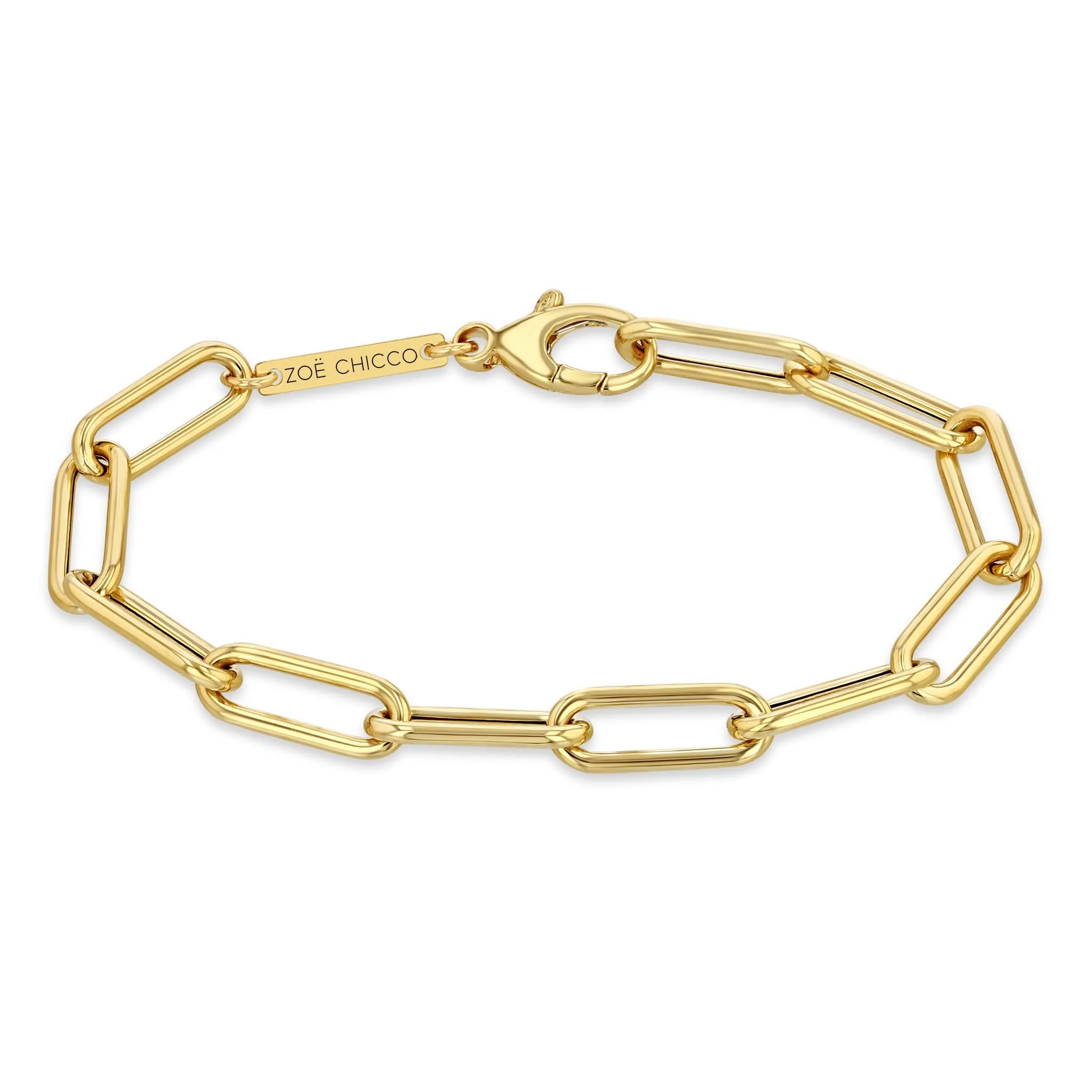 14k Gold Large Paperclip Chain Bracelet sold by Zoe Chicco
