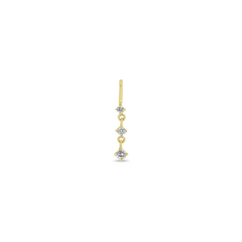 14k Single 3 Graduated Prong Diamond Drop Pendant sold by Zoe Chicco