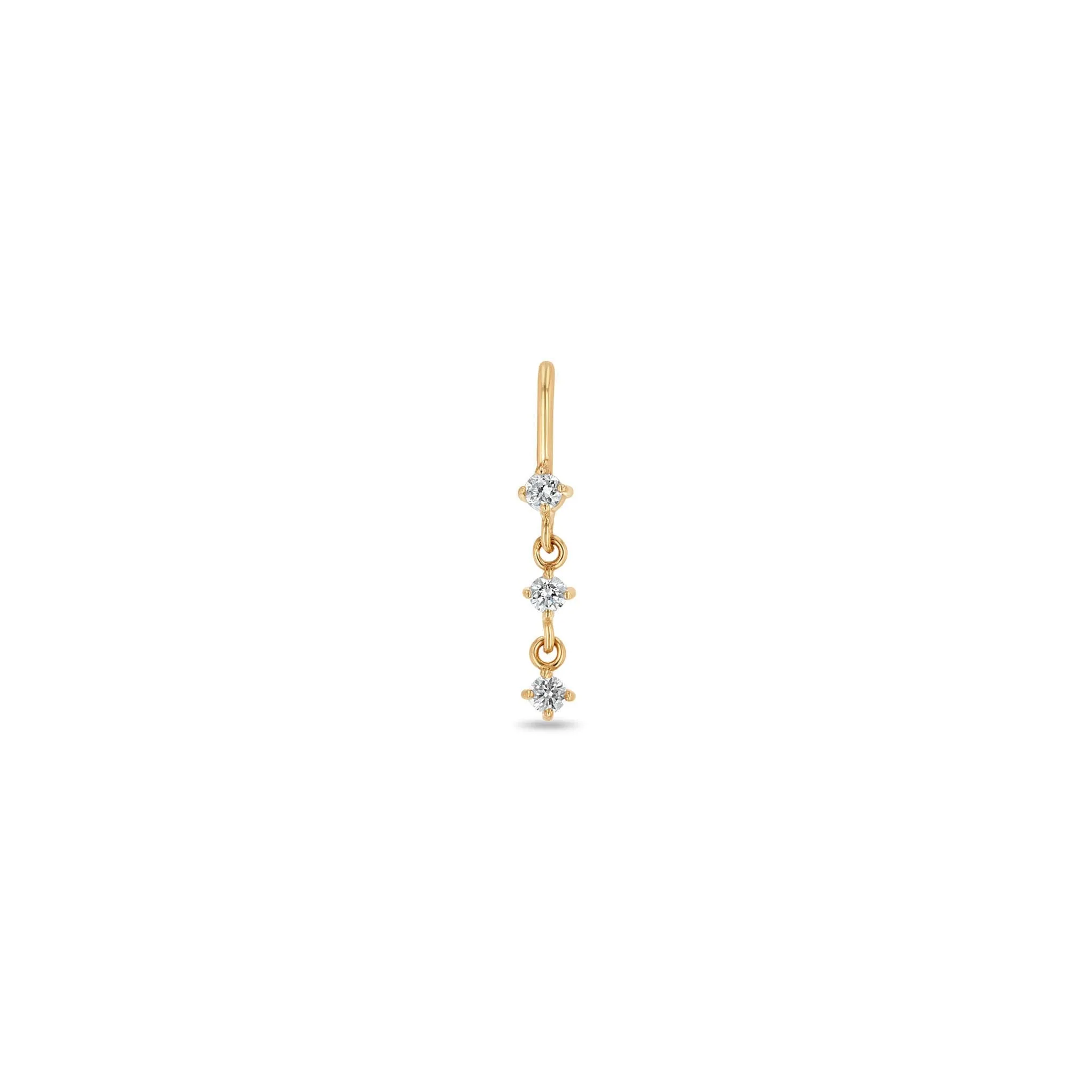 14k Single 3 Prong Diamond Drop Pendant sold by Zoe Chicco product image thumbnail 3
