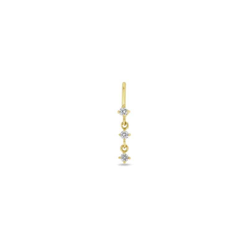 14k Single 3 Prong Diamond Drop Pendant sold by Zoe Chicco