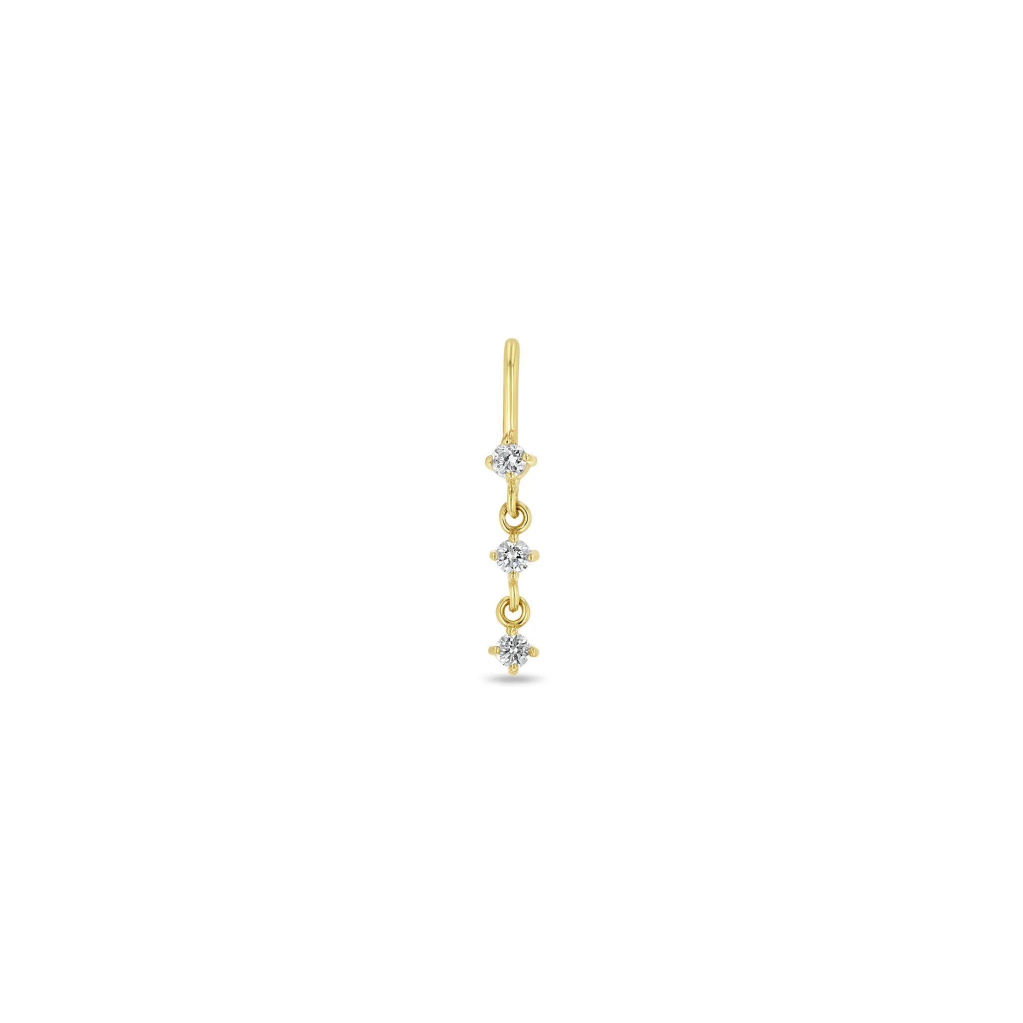 14k Single 3 Prong Diamond Drop Pendant sold by Zoe Chicco