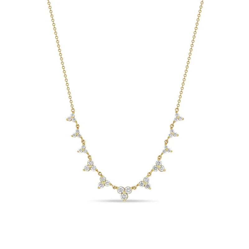 14k 11 Linked Graduated Diamond Trio Necklace sold by Zoe Chicco