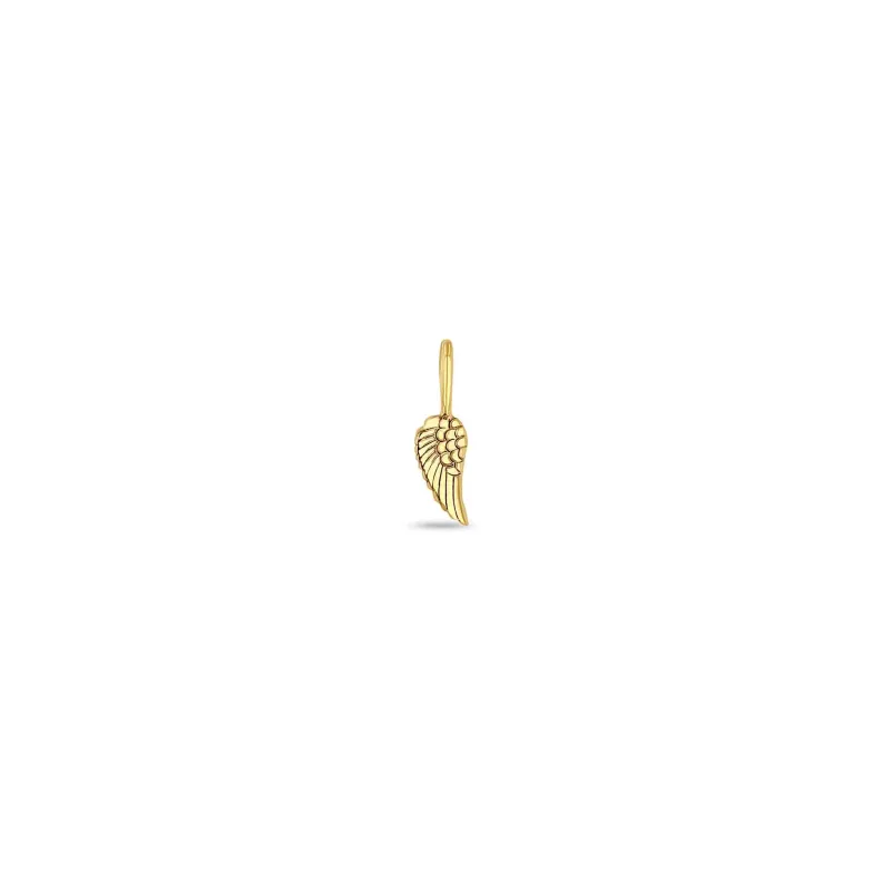 14k Single Midi Bitty Angel Wing Charm sold by Zoe Chicco