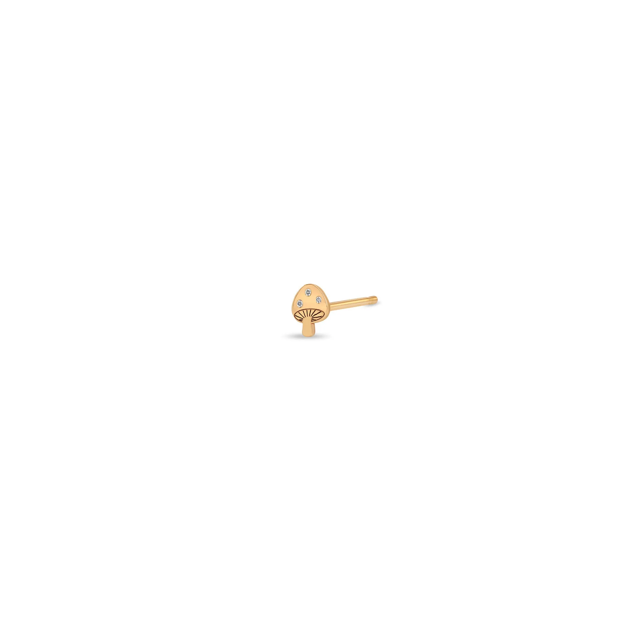 14k Itty Bitty Diamond Mushroom Stud sold by Zoe Chicco product image thumbnail 3
